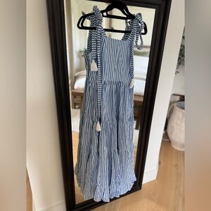 Mille Daphne Dress | Blue and White Striped | Size S